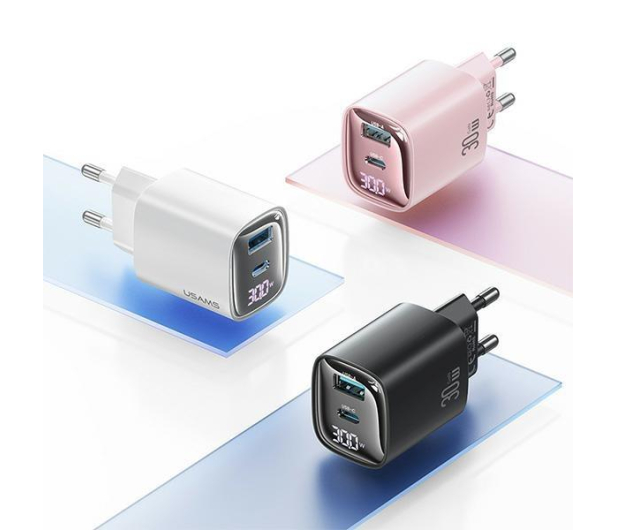 USAMS 30W GaN USB-C/USB-A Fast Charging XC czarna - 1471727 - zdjęcie 4